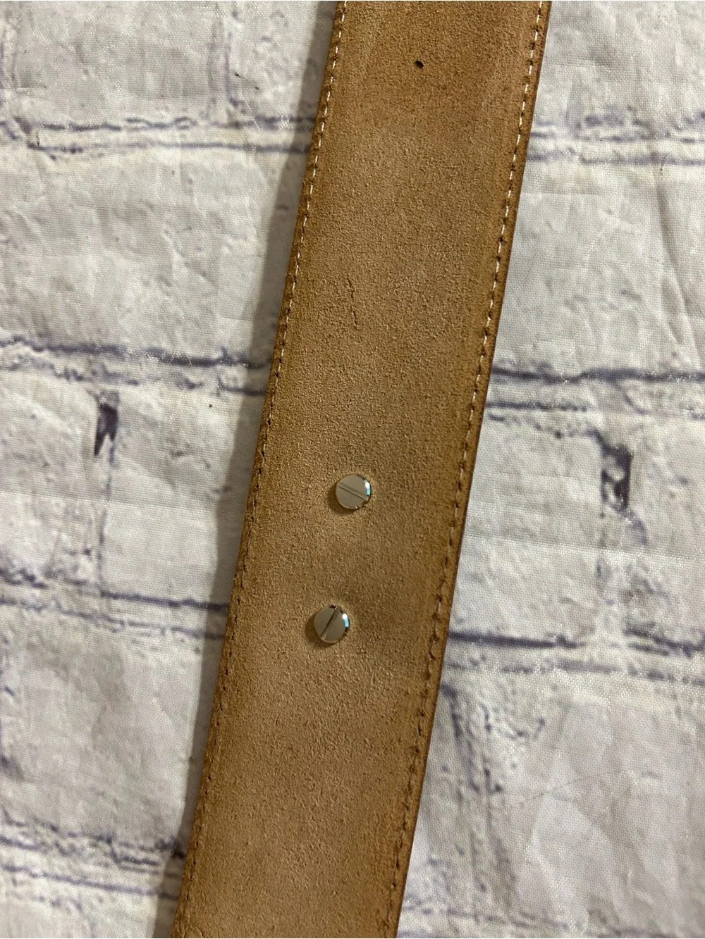 JUSTIN CHUNKY EMBOSSED CHANGEABLE BUCKLE SILVER EMBELLISHED BUCKLE CALFHAIR BELT